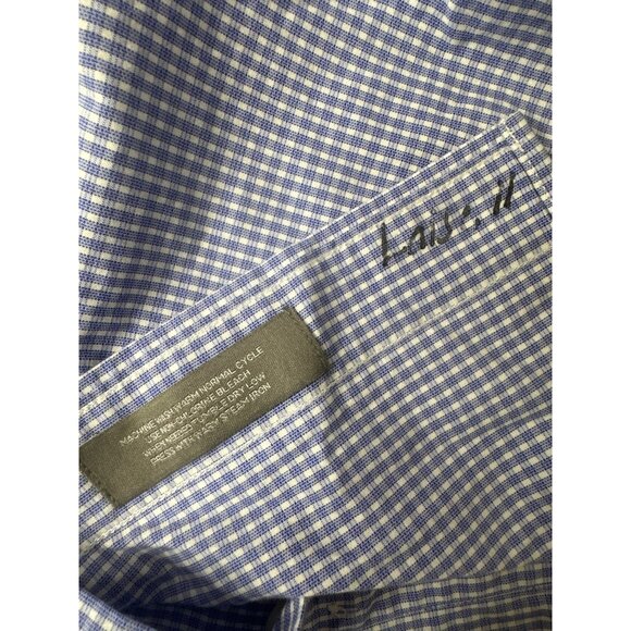 Daniel Cremieux Mens Signature Collection Blue Gingham Button-Down Shirt Medium - Picture 5 of 7